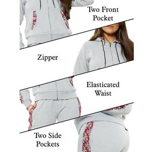 Conjunto de Pijama de Felpa para Mujer, Personalizado, Cómodo, Suave y Cálido, de 2 Piezas, con Capucha, Cierre con Cordón, Bolsillos Laterales, Ropa de Estar por Casa - Product Image 5