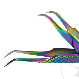 Pinzas de extensión de pestañas de Color arcoíris, Etiqueta Privada, pares de pinzas de extensión de pestañas en Color arcoíris - Product Image 3