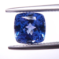 Pierre précieuse naturelle Tanzanite bleue de qualité supérieure 3A, taille coussin 11x11mm, pierres calibrées en vrac, vente en gros GEMFORTE INC