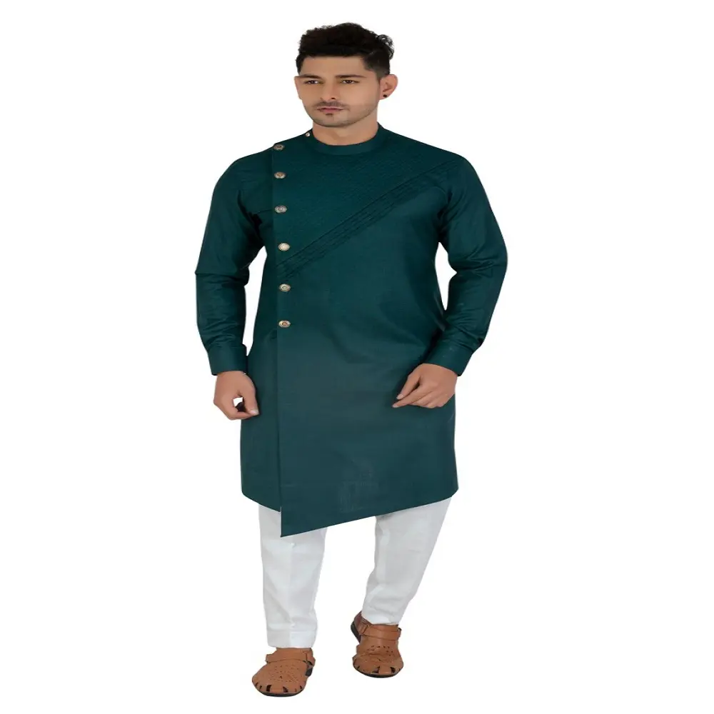 Ropa de algodón verde para Festival, última moda, diseño elegante, Kurta, 2021