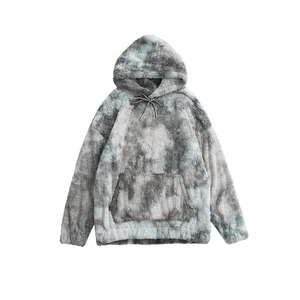 Customized Logo Printed <b>Men's</b> Oversized Sweatshirts Thick <b>Sherpa</b> Fleece Pullover <b>Hoodie</b> Tie Dye Soft Winter Pullover for <b>Men</b> - Product Image 1