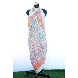 Paréo en pur coton pour femmes, vêtement de plage, création Designer, imprimé Floral, rouge, Lingerie, taille libre, paréo - Product Image 4