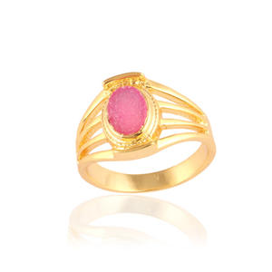 Nouvelle arrivée 6x8mm ovale rose sucre druzy vermeil plaqué or zeva bijoux fournisseur bagues à la main vêtements pour hommes 9 US anneau bijoux - Product Image 1