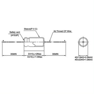 Condensador electrolítico de aluminio, fabricante de Taiwán, Axial 220uF 160V - Product Image 2