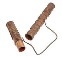 Boîte de défilement cylindrique en cuivre et laiton, 1 pièce, fait à la main, avec Motifs islamiques et de peintures, article décoratif, cadeau