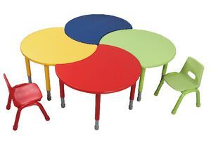 Escritorio redondo pequeño para niños, diseño colorido, 4 unidades - Product Image 2