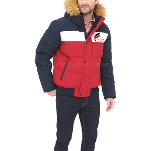 Wholesale Custom Outdoor Canvas Hooded Turn-<b>down</b> Collar Winter Plus Size Regular Puffer Jackets for Men - Product Image 1