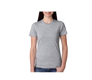 Vêtements pour femmes à col en V chemises grande taille couleur bleue manches courtes été Streetwear OEM logo personnalisé conception t-shirts - Product Image 2