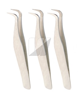 Pinzas de extensión de pestañas de acero inoxidable de melocotón opaco profesional de alta calidad logotipo personalizado punta puntiaguda de volumen sostenible - Product Image 6