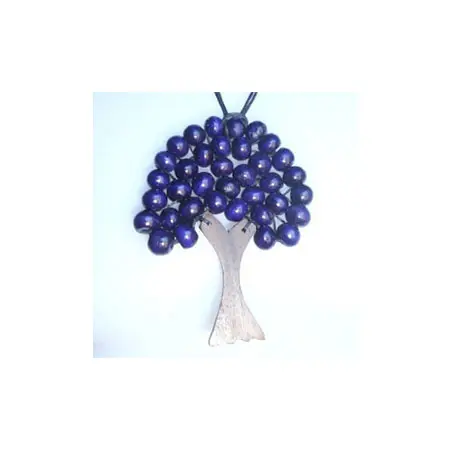 Perles en bois pour femmes, collier tressé, thème arbre, Bali