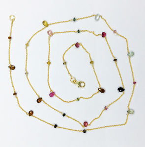 Collar de gemas de Plata de Ley 925 chapado en oro, venta al por mayor, para uso diario Collar de cadena larga - Product Image 3