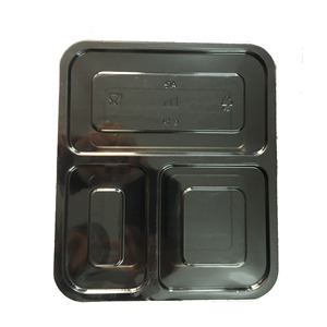 High-end Most Popular Products 2025 Factory 2 Compartments Disposable Plastic Food <b>Container</b> with Lid Black Color <b>Takeaway</b> - Product Image 4
