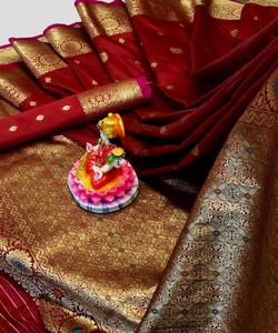 Vêtement de soirée Saree en soie Vêtement - Product Image 6