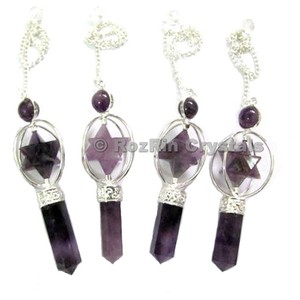 Grossiste de L'améthyste Markaba 3 pièces Étoile Pendules | Obtenir Améthyste Markaba 3 pièces Étoile Pendules - Product Image 1