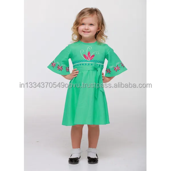 Красивое платье для малышей, винтажное украинское фольклорное с цветочной вышивкой в стиле бохо, маленькое милое платье для маленьких девочек, детское Повседневное платье