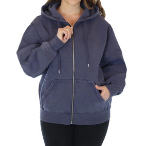 Sweat-shirt à capuche zippé pour femme de qualité supérieure 2021, en coton/bambou écologique, tissu tricoté personnalisable, manches longues, séchage rapide - Product Image 1