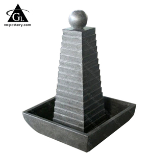 Fuente de Agua de Cemento y Terrazo / Estilo Moderno / Nuevo Diseño Moderno / Tamaños D70xH90 y D70xH110cm / para Jardín, Villa, Resort, Hotel - Product Image 1