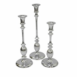 Ensemble de 3 bougeoirs en argent de fabricants indiens - Product Image 2