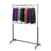 Porte-vêtements sur pied moderne en métal doré à 2 rails, facile à assembler, pour l'affichage en magasin de luxe