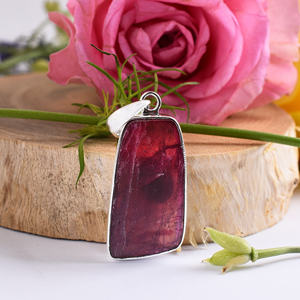Hermosa piedra preciosa natural hecha a mano colgante de turmalina Rosa joyería de plata genuina con diseño impresionante para regalo - Product Image 4