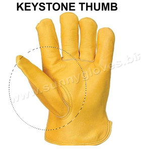 Lined <b>Driver</b> <b>Gloves</b> / Grain Cow Leather Keystone Thumb Rigger Leather <b>Driver</b> <b>Gloves</b> - Product Image 5