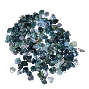 Healing Home Decoration Stone Feng Shui and Love Style Moss Agate <b>Chips</b> Carved Engraving Gemstone - Product Image 1