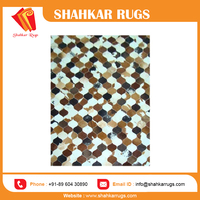Tapis Shahkar, best-seller, décoration moderne pour la maison, tapis réversible en jacquard, en cuir, à poils longs, forme personnalisée, haute qualité, marron, pour le bureau