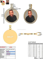 Colgante de Oro Amarillo de 14K con Foto Personalizada de Diamante Cultivado en Laboratorio, Corte Marquesa, Diseño Divertido de Anime y Dibujos Animados de Rapper Hip Hop para Mujer
