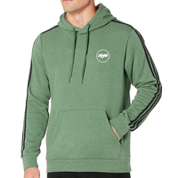 Hoodie Sporty Pria Warna Ungu Dengan Saku Depan Dan Garis-garis Di Lengan Hoodie ungu dengan garis-garis di samping