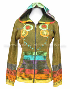 Sudadera con capucha para mujer CSWJ 196, prenda Bohemia con estampado de enzima, corte de cuchilla - Product Image 5