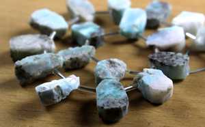 Piedras preciosas naturales Larimar azules, 21 piezas, forma irregular, fabricación de joyería hecha a mano - Product Image 5