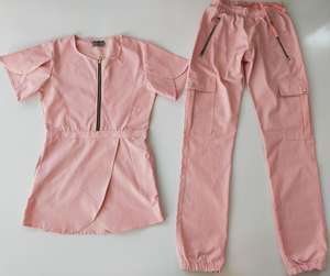 Dernière conception uniformes d'hôpital soins infirmiers gommages tulipe conception extensible spandex qualité uniformes du personnel de santé - Product Image 1