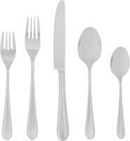 Ensemble de couverts en acier inoxydable plaqué de haute qualité, 20 pièces, design à manche droit, best-seller pour un usage quotidien en hôtel, élégant