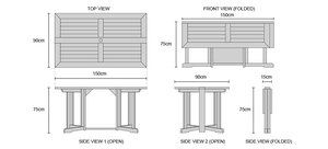 Wood <b>Foldable</b> Outdoor Dining Set <b>Table</b> and Chair Modern <b>Garden</b> Furniture - Product Image 4