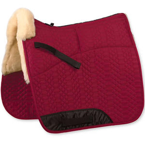 Tapis de selle de dressage en satin scintillant - Tapis d'équitation haute brillance avec bonnet d'oreille assorti et bordure en corde torsadée double - Product Image 5