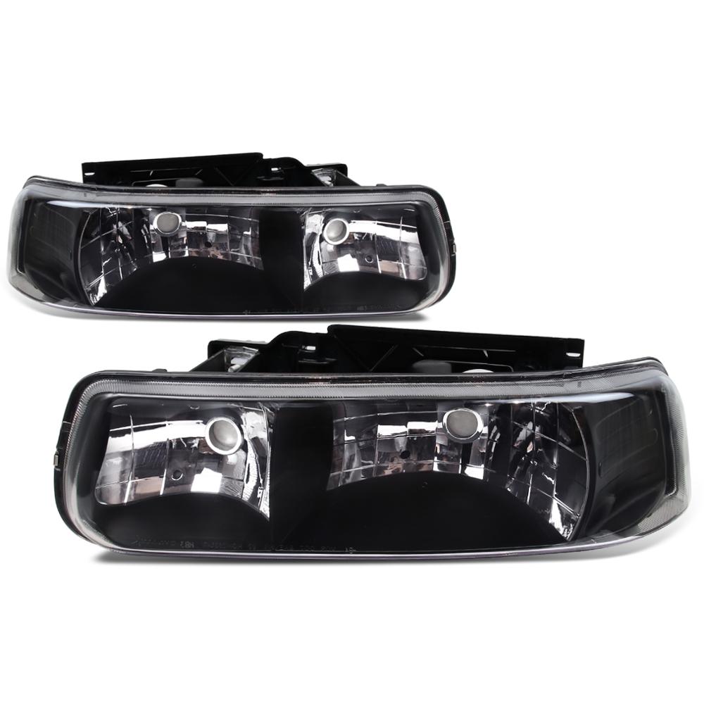 Фары в заводском стиле для Chevrolet Silverado/Tahoe/1999-2006 (черный корпус/прозрачные линзы)