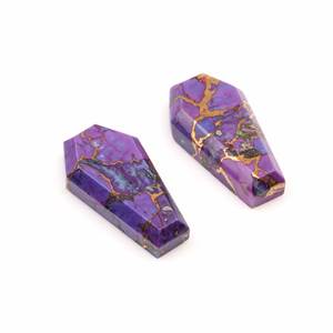 Alta calidad 12x22mm ataúd liso Flatback cabujón Mohave cobre púrpura turquesa piedra preciosa suelta para la fabricación de joyas directa - Product Image 2