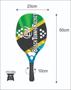 Raquetas de Tenis de Playa Personalizadas, Raqueta de Carbono y Vidrio con sus Logotipos y Combinaciones de Colores, 310-330g, 50cm - Product Image 3