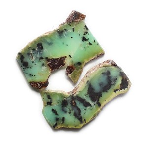 หินคริสโซเพรสธรรมชาติธรรมชาติทำจากแร่เงินเรียบสีเขียวรูปร่างต่างๆรวมถึงหยดน้ำ - Product Image 4