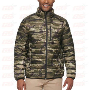 Highs Quality <b>Men's</b> Black Puffer <b>Coat</b> Long Down Camo Jacket - Product Image 2