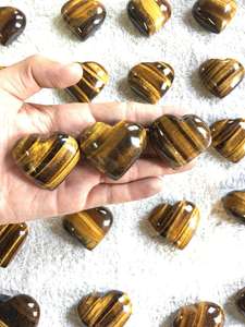 Piedra metafísica de meditación curativa Reiki de corazón de cristal de ojo de tigre al por mayor más vendida para artesanía de piedra semipreciosa - Product Image 3