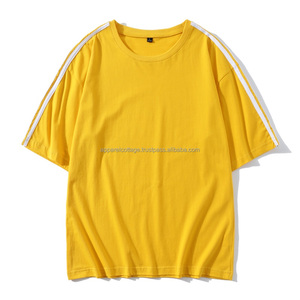 Camisetas de manga corta de gran tamaño para hombre y mujer, Camiseta holgada de moda informal de hip hop, camiseta personalizada de algodón 100% - Product Image 1