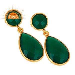 De piedras preciosas Onyx verde lágrima pendientes de plata proveedor de Plata de Ley 925 chapado en oro joyería de diseñador mayorista - Product Image 2