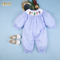 Ensemble de luxe pour bébé fille en velours côtelé bleu, broderie artisanale, motif à carreaux, 100% coton, certifié OEKO-TEX, pour l'hiver de Noël