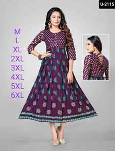 Rayon Kurtis avec feuille lourde imprimé Readymade Kurtis avec bas prix pour dames décontracté Wera indien vêtements ethniques fantaisie Rayon Kurti - Product Image 2