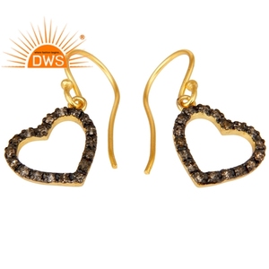 Fabrication de bijoux, boucles d'oreilles pendantes en argent Sterling 925, forme de cœur avec des pierres précieuses - Product Image 2