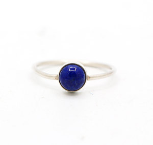 Natural Round Shape <b>Lapis</b> <b>Lazuli</b> Gemstone 925 Solid Sterling Silver Handmade Women <b>Rings</b> Jewelry for Wholesale - Product Image 1