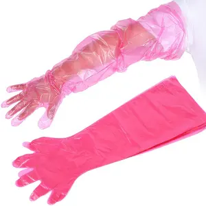 Оптовые поставщики ветеринарные перчатки красные с длинным рукавом одноразовые перчатки для оплодотворения
