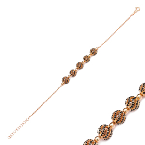 สร้อยข้อมือลูกบอลเงินทับทิมหินลูกสร้อยข้อมือขายส่ง Handcrafted แฟชั่นตุรกีเครื่องประดับ - Product Image 3