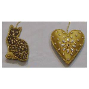 Ornement de Noël suspendu en forme de chat et de cœur - Product Image 1